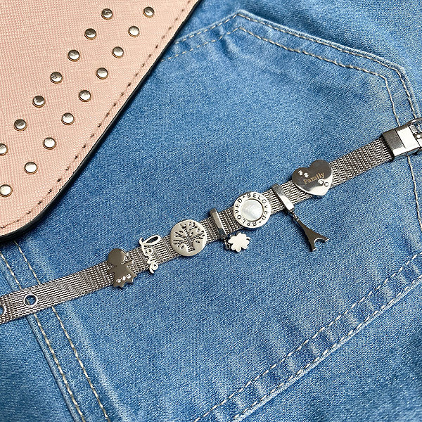Bruno Pendant Charm for a flat bracelet – Four-leaf Clover.