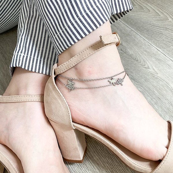 BRUNO Double ankle chain Tree of Life.