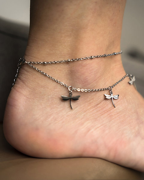 Bruno Double Dragonfly anklet chain.