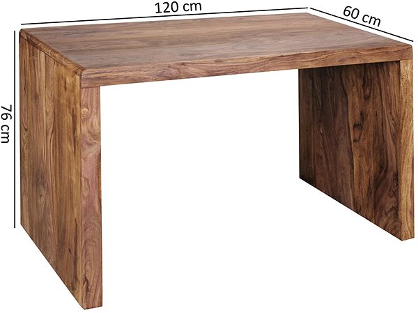 Písací stôl BRÜXXI Boha 120 cm, masív Sheesham ...