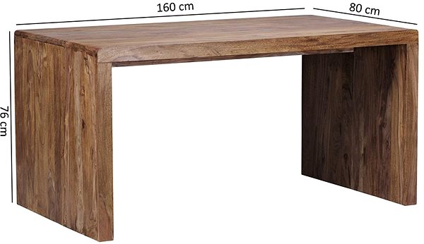 Schreibtisch BRÜXXI Boha 160 cm, Massivholz Sheesham ...