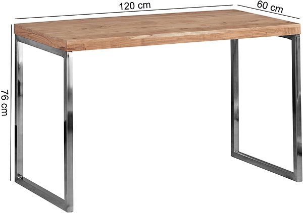 Písací stôl BRÜXXI Guna 120 cm, masív agát ...