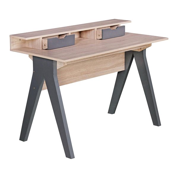 Schreibtisch BRÜXXI Samo 120 cm, Sonoma Eiche/grau ...