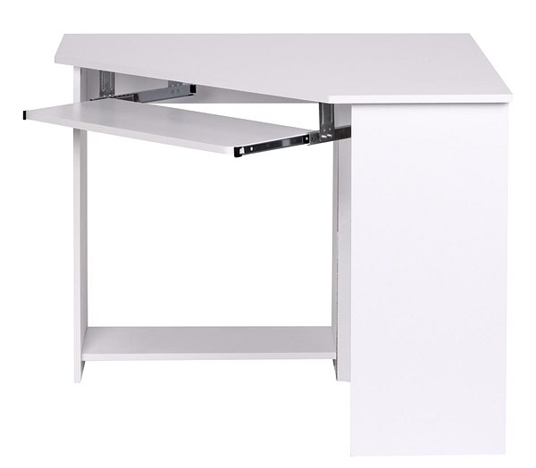 Písací stôl BRÜXXI Roman s výsuvnou klávesnicou 103 cm, biely ...