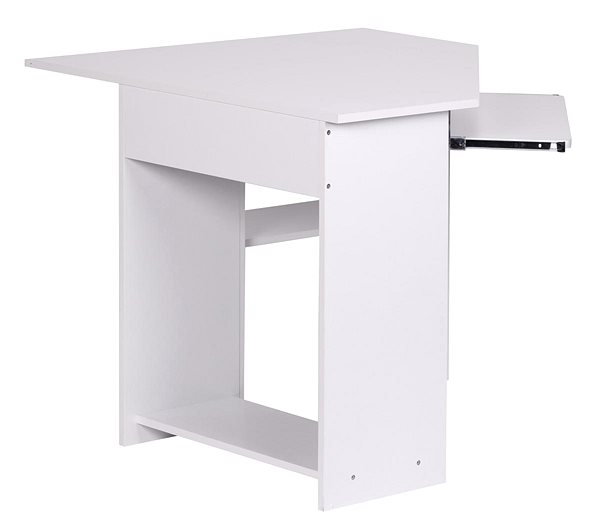 Písací stôl BRÜXXI Roman s výsuvnou klávesnicou 103 cm, biely ...
