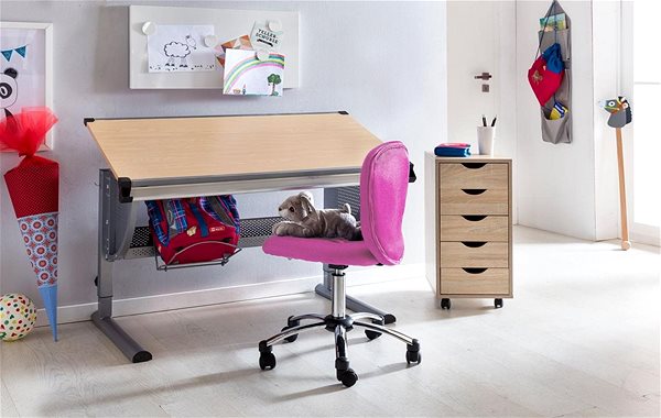 Gyerek íróasztal szék BRÜXXI Anna, hálós, rózsaszín Lifestyle