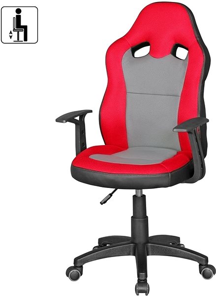 Detská stolička k písaciemu stolu BRÜXXI Speedy, syntetická koža, červená Vlastnosti/technológia