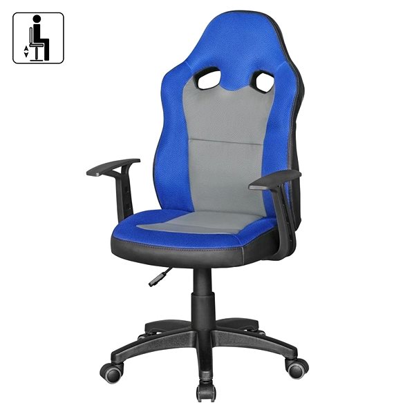 Gyerek íróasztal szék BRÜXXI Speedy, szintetikus bőr, kék Jellemzők/technológia
