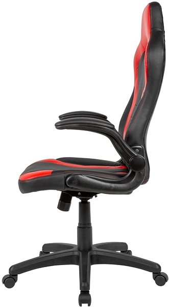 Herná stolička BRÜXXI Gerard, syntetická koža, čierna/červená Bočný pohľad