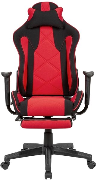 Herná stolička BRÜXXI Loren, textilný poťah, čierna/červená Screen