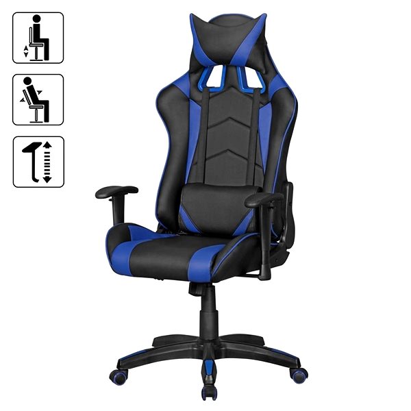 Gamer szék BRÜXXI Score, műbőr, fekete-kék Jellemzők/technológia