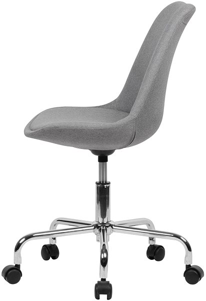Kancelárska stolička BRÜXXI Leos, textilný poťah, sivá Bočný pohľad