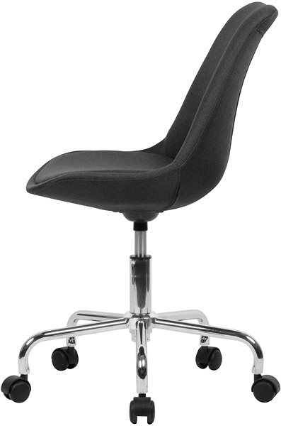 Kancelárska stolička BRÜXXI Leos, textilný poťah, tmavo sivá Bočný pohľad