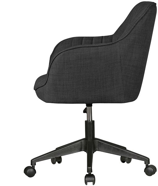 Kancelárska stolička BRÜXXI Mara, textilná poťahovina, čierna Bočný pohľad
