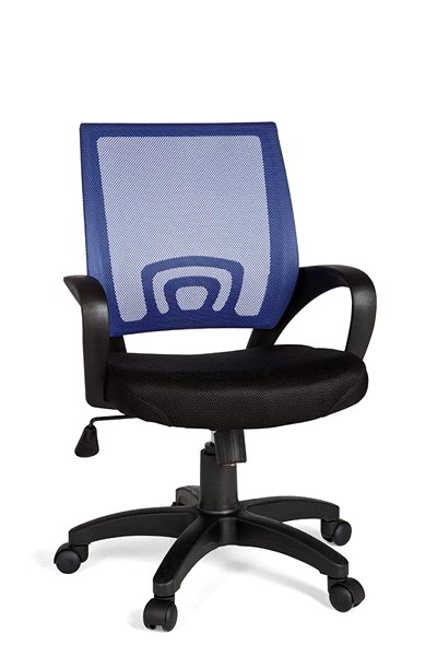 Kancelárska stolička BRÜXXI Rivoli, nylon, čierna/modrá Bočný pohľad