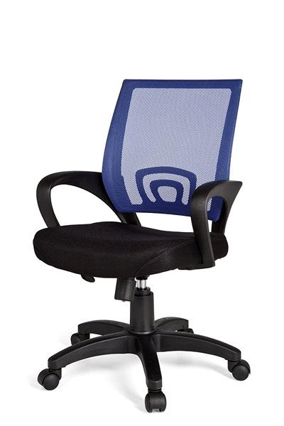 Kancelárska stolička BRÜXXI Rivoli, nylon, čierna/modrá Bočný pohľad