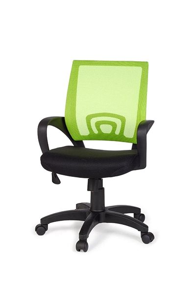 Kancelárska stolička BRÜXXI Rivoli, nylon, čierna/zelená Bočný pohľad