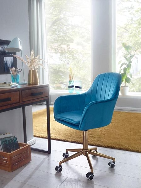 Kancelárska stolička BRÜXXI Silen, zamat, modrá Lifestyle