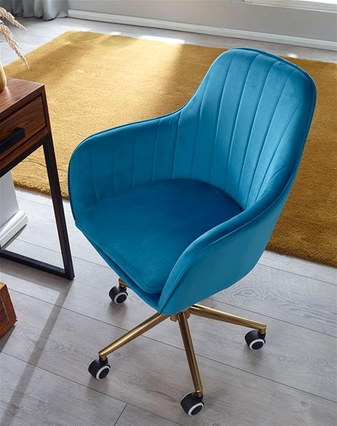 Kancelárska stolička BRÜXXI Silen, zamat, modrá Lifestyle