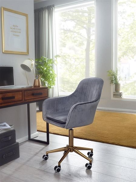 Kancelárska stolička BRÜXXI Silen, zamat, sivá Lifestyle