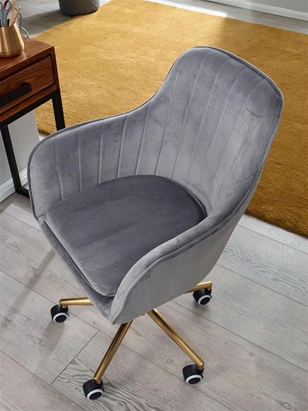 Kancelárska stolička BRÜXXI Silen, zamat, sivá Lifestyle