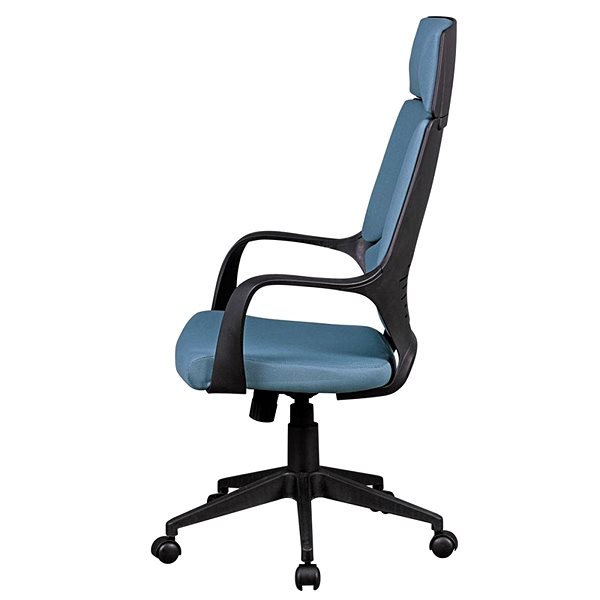 Kancelárska stolička BRÜXXI Techline, textilný poťah, modrá Bočný pohľad