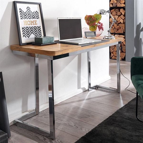 Schreibtisch BRÜXXI Rick, 140 cm, MDF/Edelstahl ...