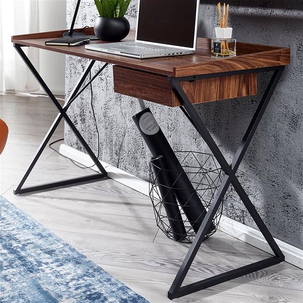 Schreibtisch BRÜXXI Tenzo, 123 cm, braun ...