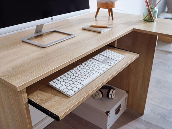 Písací stôl BRÜXXI Buero, 140 cm, dub Sonoma ...