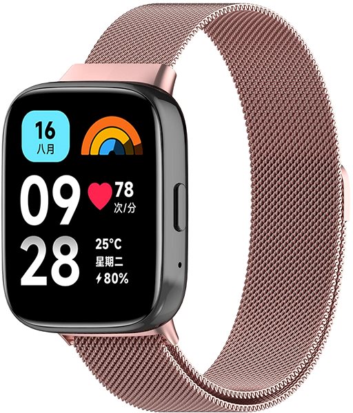 Řemínek BStrap Milanese pro Xiaomi Redmi Watch 3 Active / Lite rose gold ...
