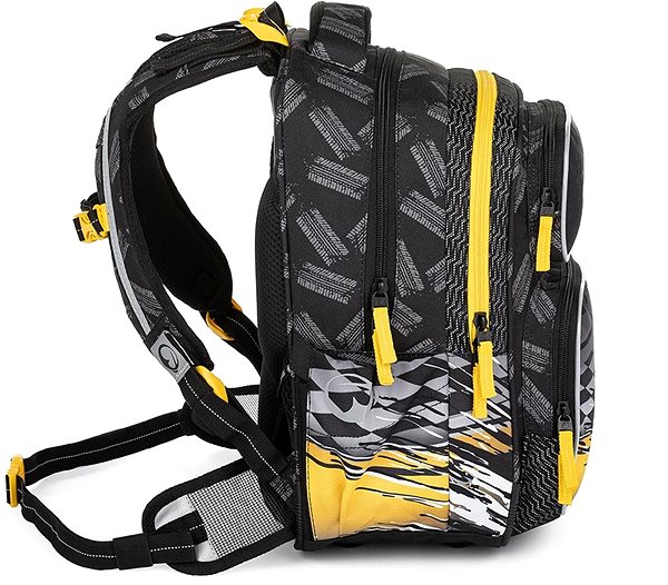 School backpack BAGMASTER DOPI 23 C school backpack - yellow car .