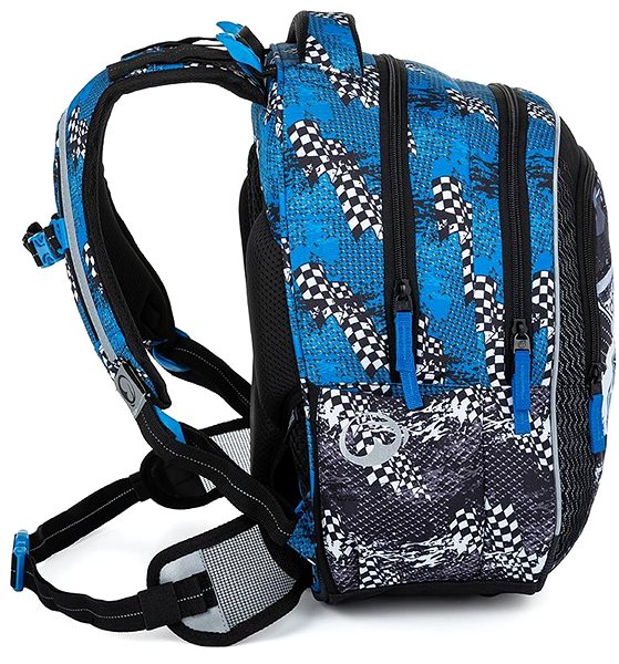 School backpack BAGMASTER LUMI 23 D school backpack - blue car .