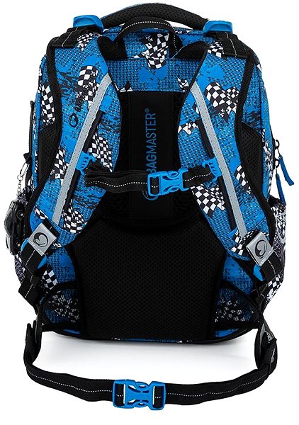 School backpack BAGMASTER LUMI 23 D school backpack - blue car .