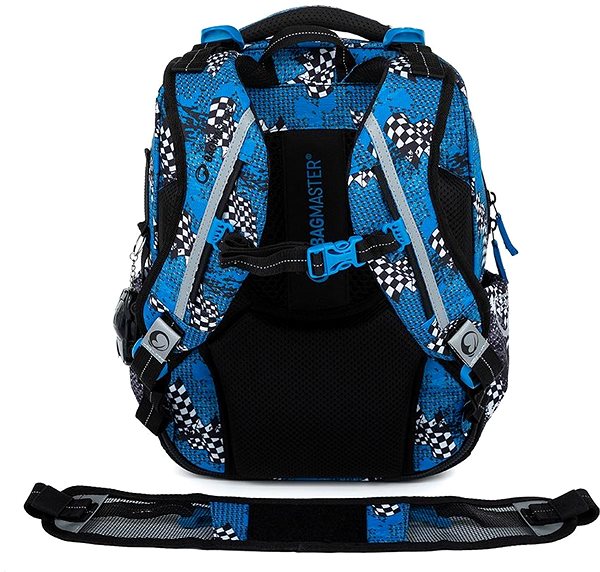 School backpack BAGMASTER LUMI 23 D school backpack - blue car .
