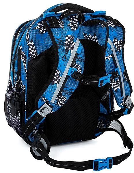 School backpack BAGMASTER LUMI 23 D school backpack - blue car .
