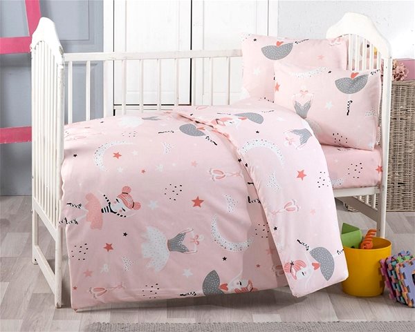 Detská posteľná bielizeň Brotex Bavlnené detské obliečky 140 × 200, 70 × 90 cm, baletka ružová ...