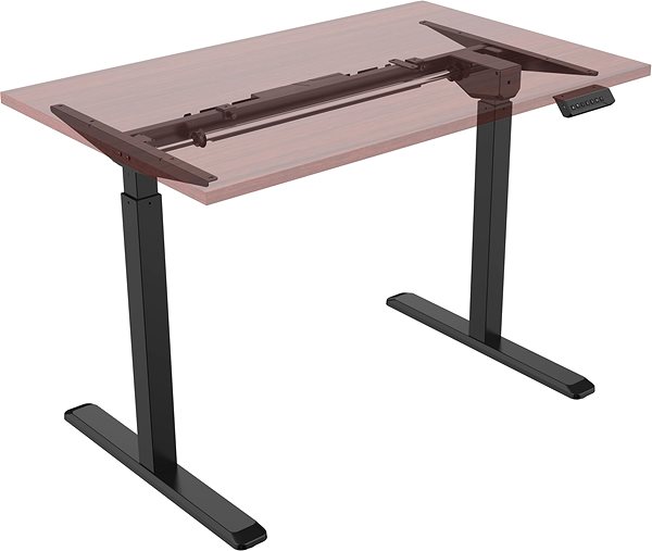 Állítható magasságú asztal AlzaErgo Table ET2 fekete + TTE-03 160 x 80 cm laminált gesztenye asztallap Képernyő