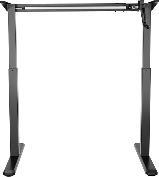Állítható magasságú asztal AlzaErgo Table ET3 fekete + TTE-01 140x80cm fehér laminált asztallap Képernyő
