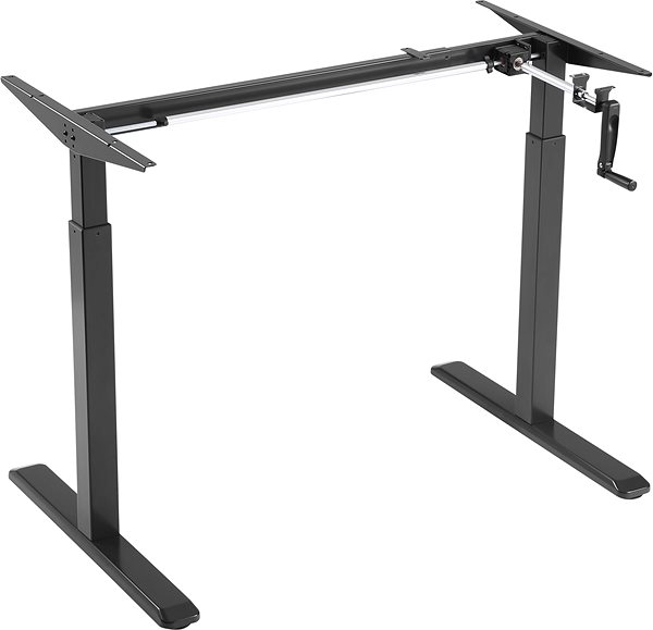 Állítható magasságú asztal AlzaErgo Table ET3 fekete + TTE-03 160x80cm fehér laminált asztallap Képernyő