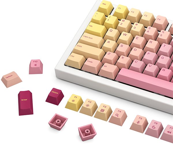 Gaming Keyboard GLORIOUS Forge Pro Bundle (Glorious Fox Switches - Forge, 120 pcs + Glorious GPBT Keycaps - Pink Gra ...