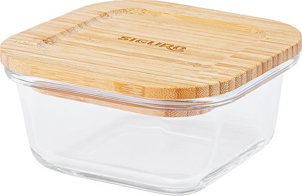 Ételtároló doboz szett Siguro Tárolóedény készlet Glass Seal Bamboo 0,3 l + 0,5 l + 0,8 l, 3 db ...