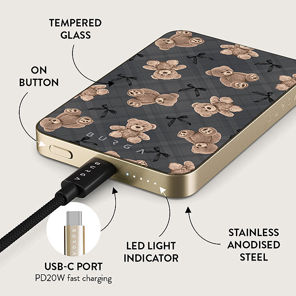 Powerbank BURGA BFF Gold Magnetic Power Bank, 5000 mAh ...