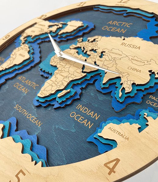 Wall Clock BusyKids Wall Clock World Map Bright ...