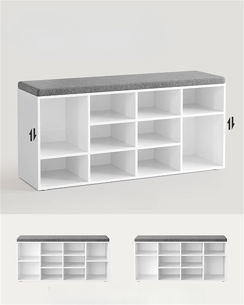 Shoe Rack Houseland Vasagle Endersen, 104 cm, white ...