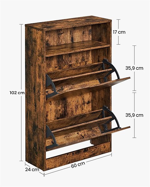 Shoe Rack Houseland Vasagle Breta, brown ...