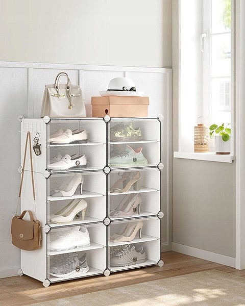 Shoe Rack Houseland Lux, modular shoe rack, clear ...