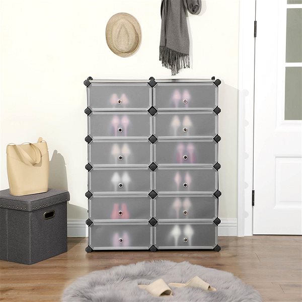 Shoe Rack Houseland Leo Set of shoe boxes, black ...