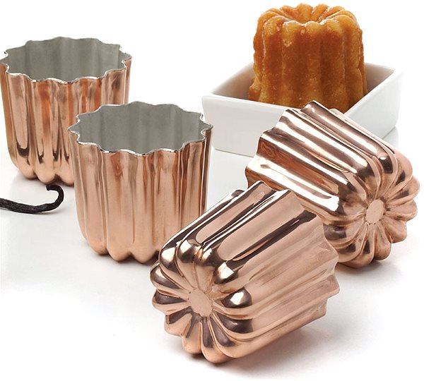 Baking Mould de Buyer 6820.45N Scalloped canelés copper, 4,5 cm ...