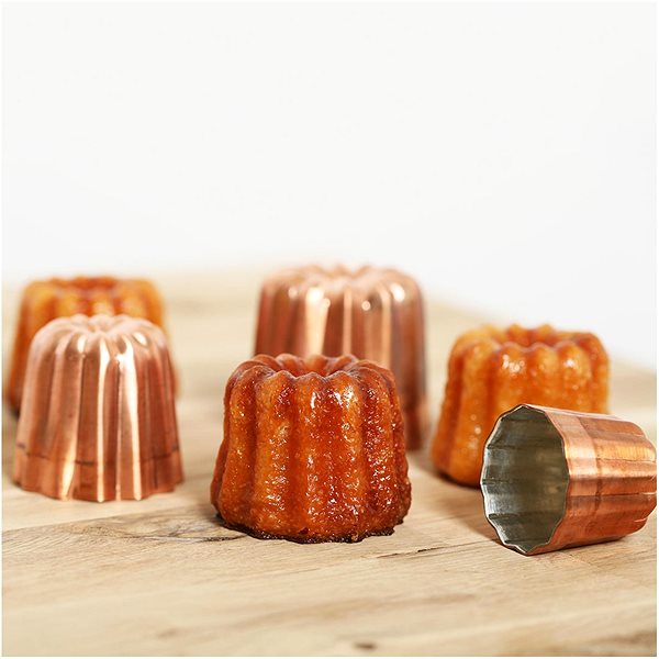 Baking Mould de Buyer 6820.45N Scalloped canelés copper, 4,5 cm ...