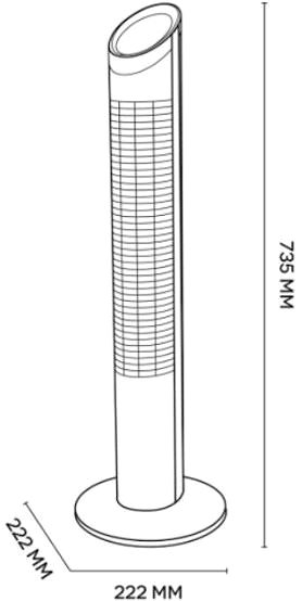 Ventilátor ARGO 398200021 ASPIRE TOWER Technický nákres